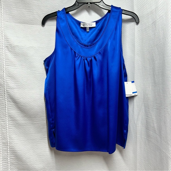 Kasper Blue‎ Ruched Blouse Tank Top - Picture 1 of 5